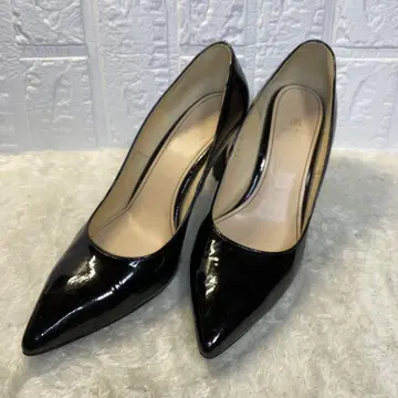 EIZO 에이조 펌프스 블랙 에나멜 스틸레토 23.5cm