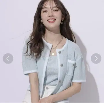 아푸와이저 리셰 스팽글 반팔 가디건 앙상블