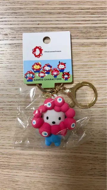 오사카 엑스포 먝먝 반짝이 가죽 키링 포차코