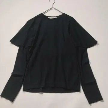 [새상품급] 시클라스 울 혼방 케이프 칼라 긴팔 니트 풀오버 블랙
