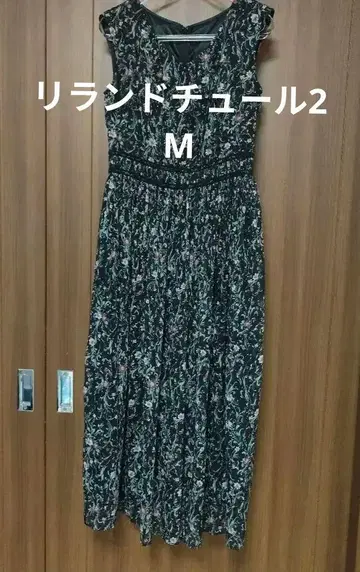 Rirandture 에어리 플리츠 꽃무늬 롱 원피스 슬리브리스 2 M