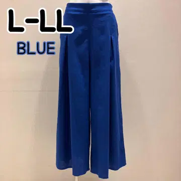 턱 와이드 팬츠 블루