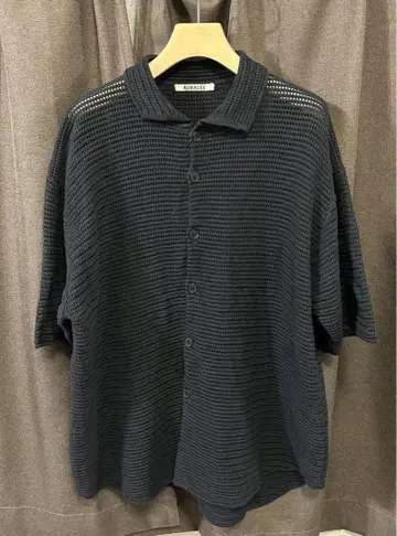 AURALEE 25SS MESH KNIT HALF SLEEVED 셔츠