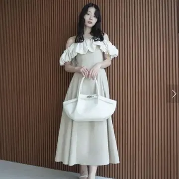 eimy istoire 개더 프릴 오프숄 원피스