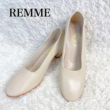 REMME(레메) 화이트 라운드토 펌프스 천연 가죽 36