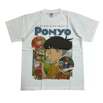 벼랑 위의 포뇨 화이트 T셔츠 스튜디오 지브리 애니메이션 T L 부트 택