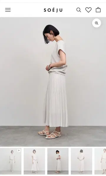 [컨디션 최상] 소에주 soeju 플리츠 스커트 L GRAY 85cm