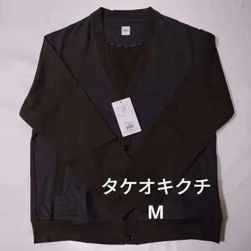 다케오 키쿠치 가디건 M 체크 무늬
