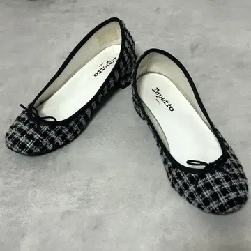 새상품급 레페토 산드리옹 24.5cm 펌프스 트위드 체크