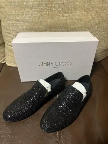 JIMMY CHOO 글리터 블랙 신발 43