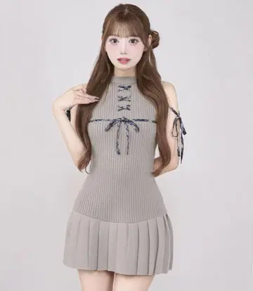 Darich 다리치 도킹 레이스업 미니 원피스 Free GRY