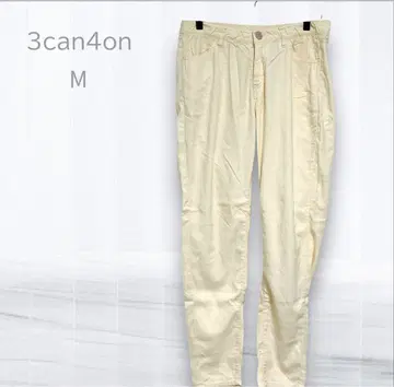 시 치노 팬츠 M 크림색 깔끔한 스트레이트 캐주얼