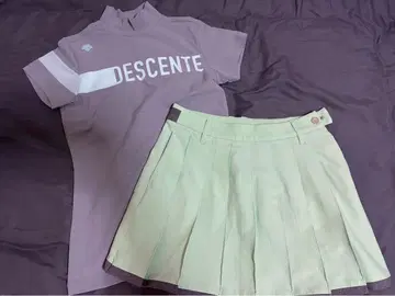 DESCENTE 골프 폴로 셔츠와 스커트 세트