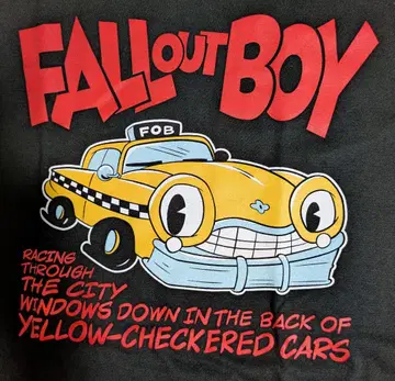 [미착용] FALLOUT BOY 썸머 소닉 T셔츠 L 사이즈 블랙