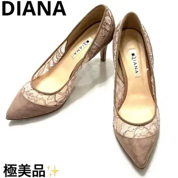 컨디션 최상 다이애나 DIANA 레이스 펌프스 스틸레토 베이지