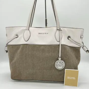 [고품질] MICHAEL KORS 토트백 캔버스 가죽 화이트