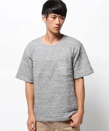 Champion 퀼팅 니트 포켓 티셔츠
