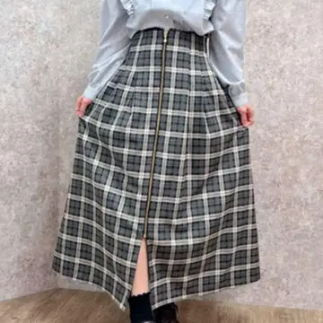 axes femme poetique 프론트 지퍼 롱 스커트