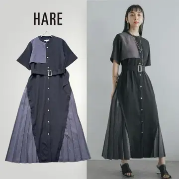 [ HARE ] 하레 사이드 플리츠 원피스 2023SS 벨트 포함