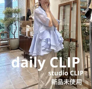 daily CLIP 밑단 프릴 시어 셔츠 미사용 새상품