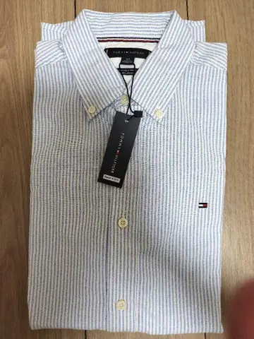 TOMMY HILFIGER 청백 스트라이프 셔츠 S