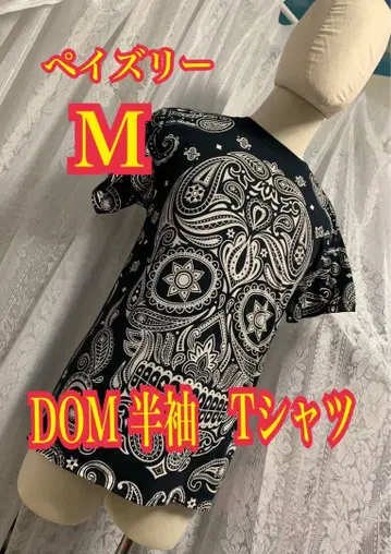 DOM 반팔 티셔츠 스컬 페이즐리 블랙 M 사이즈