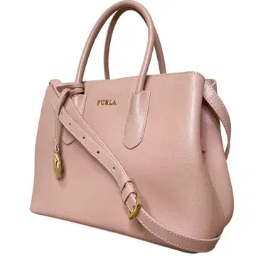 새상품급 FURLA 테사 가죽 핸드백 숄더 2way 핑크