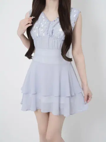 Lumignon Lace frill back ribbon dress