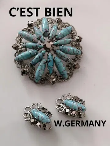 세비앙 브로치 귀찌 세트 W.GERMANY 빈티지