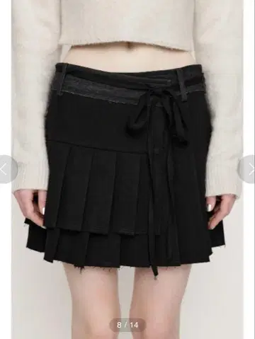 SLY CUT OFF PLEATS 숏 스커트 블랙 black