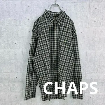 t0062 CHAPS 챕스 긴팔 셔츠 브라운 체크 XL 면 100