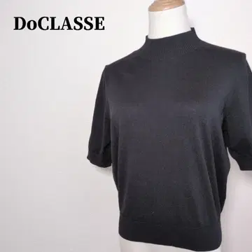 DoCLASSE 두클라쎄 하이넥 반팔 니트 탑 블랙 XL