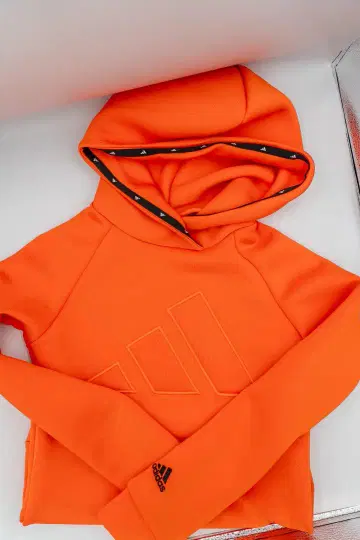 [새상품급] adidas 거의 미사용 오렌지 후디 골프 XS