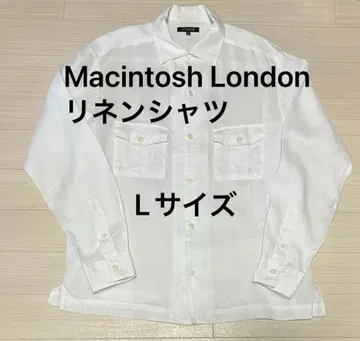 Macintosh London 린넨 100% 긴팔 셔츠 L 사이즈