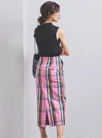 [ UNITED ARROWS ] 체크 타이트 스커트