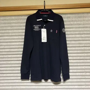 Munsingwear 네이비 긴팔 피케 셔츠 L