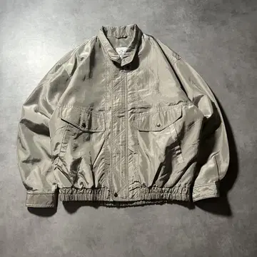 빈티지 나일론 집업 원포인트 로고 숏 블루종