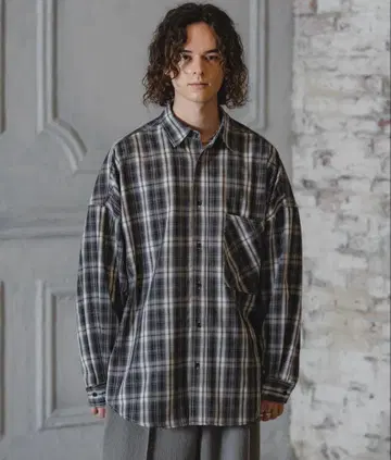 Casper John 체크 오버 셔츠