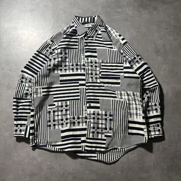 빈티지 스트라이프 보더 레트로 디자인 패턴 셔츠