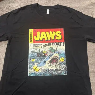 JAWS 죠스 USA 공식 상어 영화 무비 블랙 티셔츠 2XL