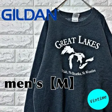 AA61 [ GILDAN ] 프린트 맨투맨 [ 남성용 M ] 다크 그레이