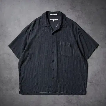 90s PERRY ELLIS 레이온 셔츠 반팔 셔츠 블랙