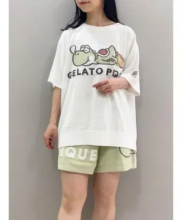 [젤라또피케] 요시 자카드 풀오버 & 숏팬츠 그린