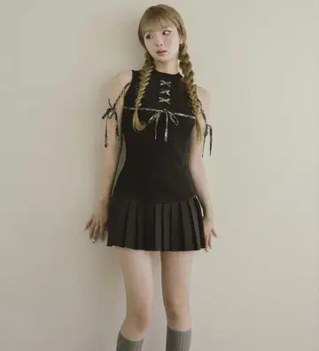 Darich 도킹 레이스업 미니 원피스