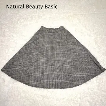 Natural Beauty Basic [ S ] 체크 플레어 스커트 가을