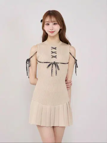 도킹 레이스업 미니 원피스 darich