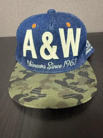 A&W 데님 카모플라쥬 스냅백 캡