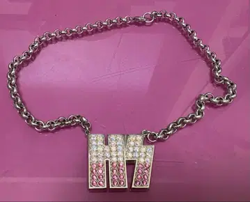 HYSTERIC GLAMOUR 로고 목걸이 실버 핑크 HS