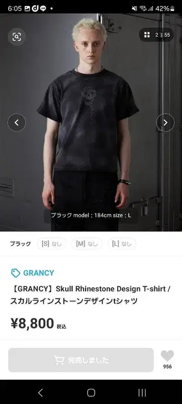 GRANCY 스컬 큐빅 디자인 티셔츠 M 2장