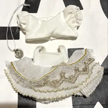 20cm 인형 옷 화이트 원피스 세트